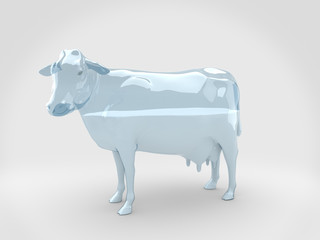 Glass Cow With Milk Inside