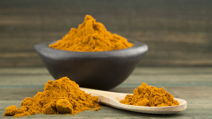 Turmeric powder and bowl