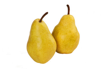 Fresh pears isolated on white background