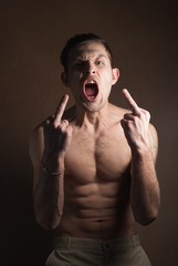 muscular guy without a shirt