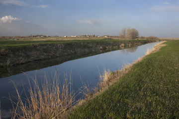 irrigation channel in Colorado farmland