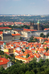 Fototapeta na wymiar The view from Petrin tower in Prague, Czech Republic