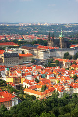 The view from Petrin tower in Prague, Czech Republic