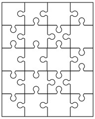 Fototapeta premium Vector illustration of white puzzle, separate parts