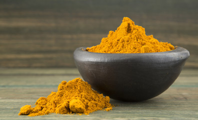 Turmeric powder and bowl