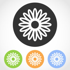 Flat flower icons - vector illustration.