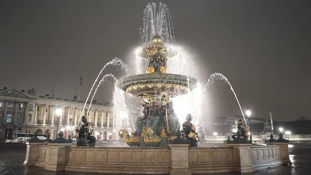 Beautiful fountain at Place de la Concorde Paris great night shot
