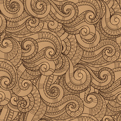 Seamless asian ethnic floral retro doodle background pattern
