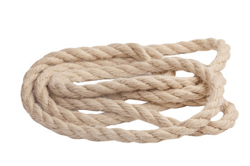 Rope with the knot isolated on white