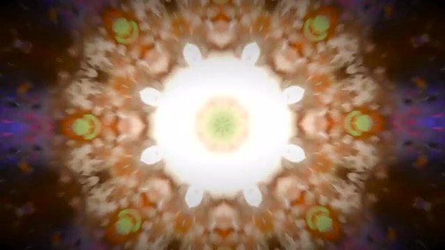 Intense City lights blurred with kaleidoscope pattern and vignette