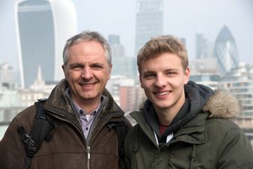 Vater und Sohn in London