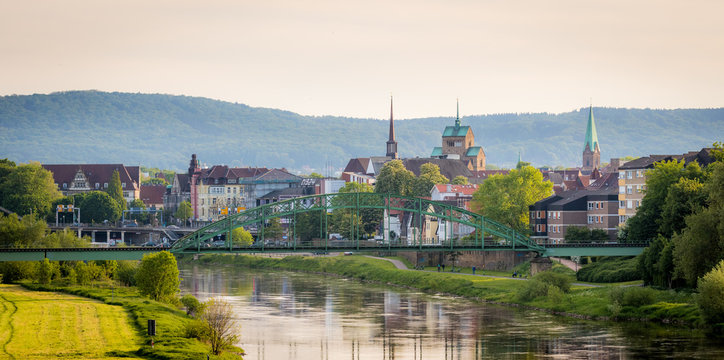 Fluss Weser in Minden