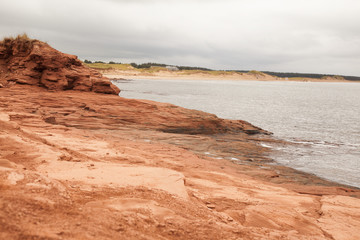 Cavendish Beach with famous red sand in PEI canada