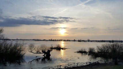 Zachód słońca, staw © michalsen