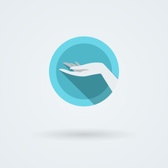 Vector icons with a graceful female hand in a beautiful setting.