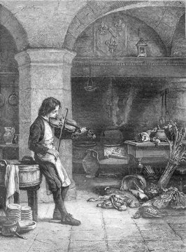 1869 Exhibition of Painting, Lully, or galopin kitchen boy of Mi