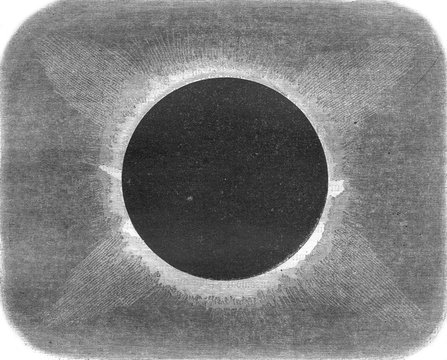 Appearance of the projections of the Sun during the total eclips