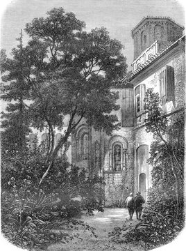 The abbey Verteuil, in the district of Lesparre, Gironde, vintag