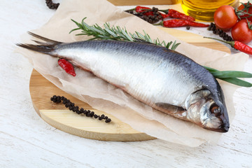 Herring with onion and rosemary