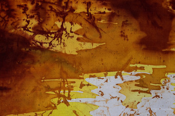 Evening sky, fragment, hot batik, background texture, handmade on silk, abstract surrealism art