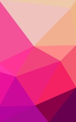Multicolor pink, yellow polygonal design pattern, which consist of triangles and gradient in origami style.