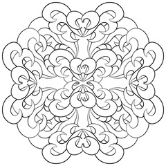Fototapeta premium Beautiful vector mandala Flower. Monochrome Ornamental round floral object.