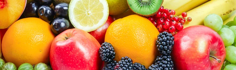 Crédence de cuisine en verre imprimé Fruits Zitrusfrüchte, Obst und Beeren, Banner