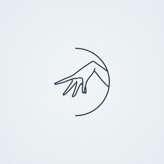 Vector icons with a graceful female hand in a beautiful setting.