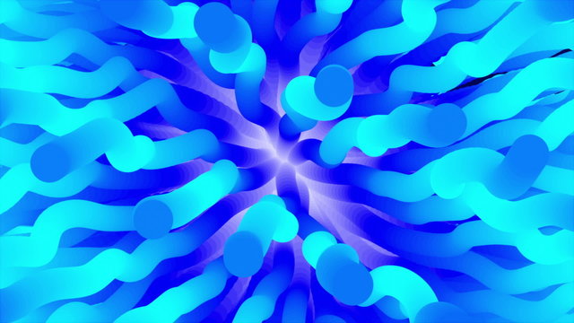 moving blue villi, abstract background, loop