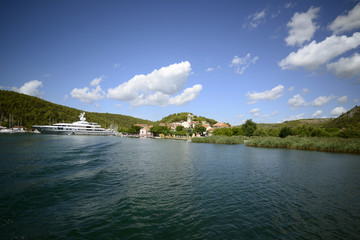 Ariving by boat in Skradin, Croatia