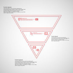 Triangle shape infographic template consists of three parts from outlines