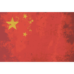 Grunge effect flag of China