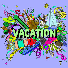 Vacation line art design vector illustration