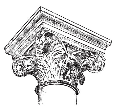 Capital has hooks (xii Century), Saint-Leu church of esserent. v