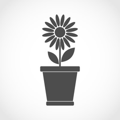 Flat flower - vector illustration.