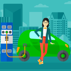 Charging of electric car.