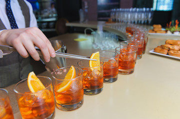 Bartender preparing cocktail