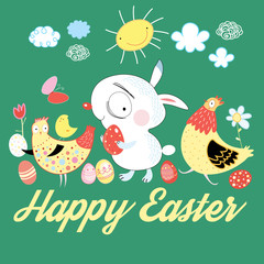 Easter fun card with bunny