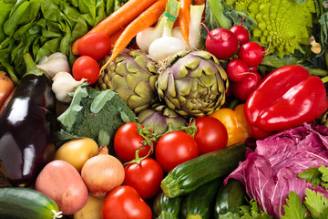 Fresh vegetables background.