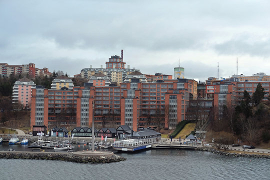 Stockholm, Sweden - March, 16, 2016: landscape with the image of Stockholm, Sweden