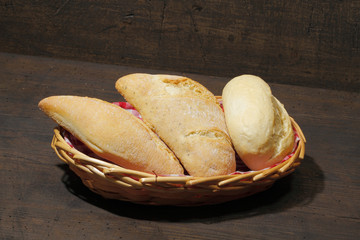 Various types of bread rolls, cakes, bun