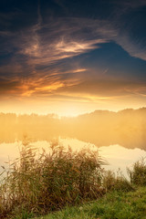 Fototapeta premium Sunset over Lake
