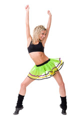 Aerobics fitness woman exercising isolated in full body. © StepStock