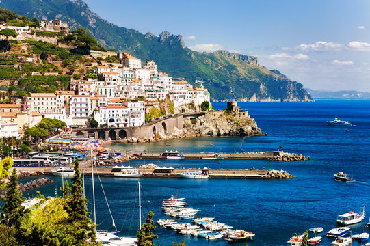 Amalfi town on Mediterranean Sea, Naples, Italy