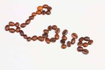 coffee beans with a mug