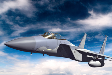 F-15C Eagle 3D illustration model in flight