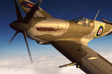 Supermarine Spitfire 3D rendering