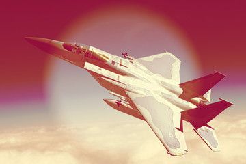 F-15C Eagle 3D rendering vintage effect
