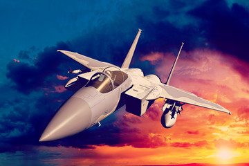 F-15C Eagle 3D rendering vintage effect