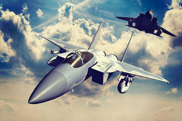 F-15C Eagle 3D rendering vintage effect
